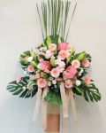 百合太陽花優雅花籃-標準籃